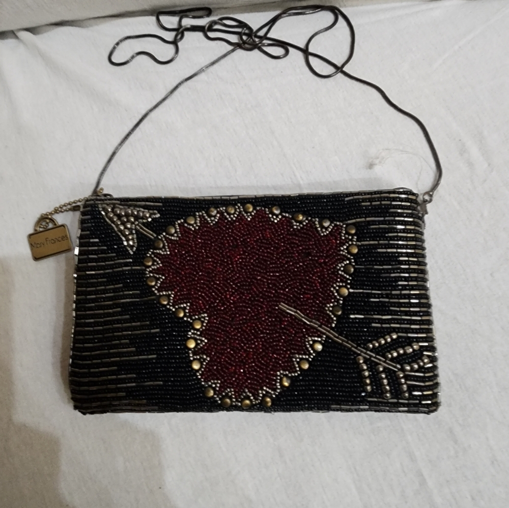Mary Frances beaded and brass crossbody purse